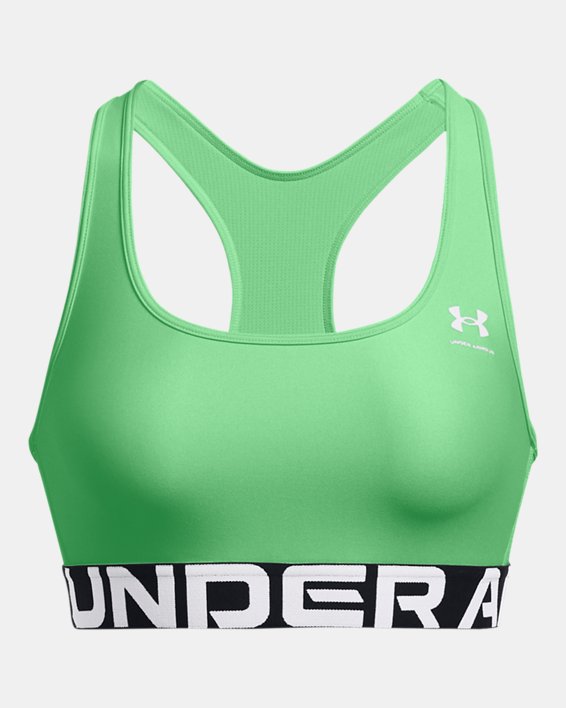HeatGear® Armour Mid Sport-BH mit Branding für Damen, Green, pdpMainDesktop image number 9